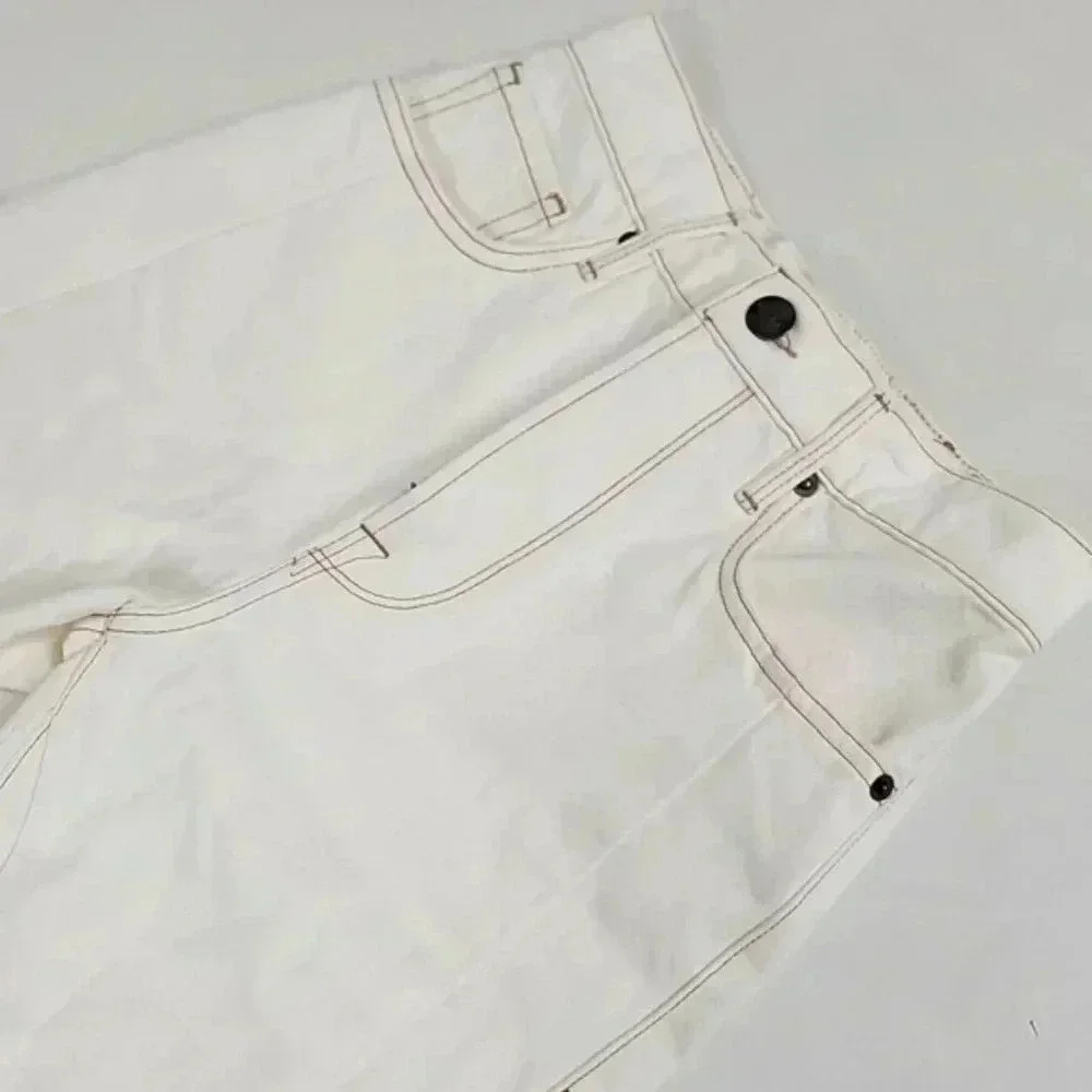 Frame La Vintage Bermuda long denim white shorts